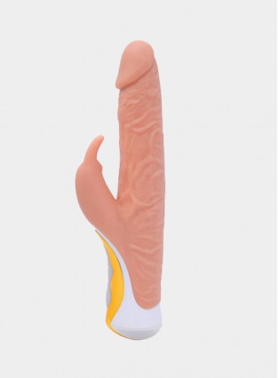 Realistic Rabbit Dildo Clitoris Stimulation Rotating Vibrator 3 Rotating Actions And 7 Vibration Modes Quiet Dual Motor Clit Stimulator Sex Toy For Women