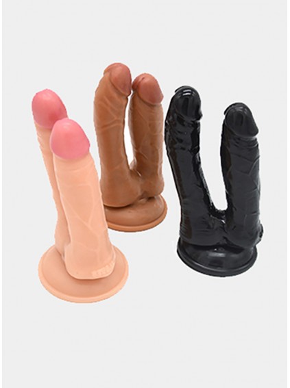 Two Head Penis Two Size Dilo Realistic Penis At The Same Time For The Vagina And Back Door For Women Sex